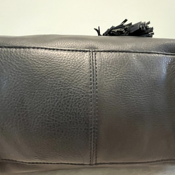 Beautiful UGG Pebbled Black Leather Satchel With Goldtone Hardware  NWOT - Picture 10 of 15